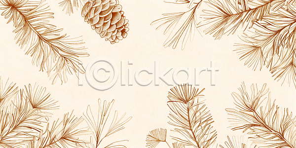 사람없음 JPG 일러스트 가을(계절) 갈색 국내일러스트 낙엽 솔방울 솔잎 자연 패턴