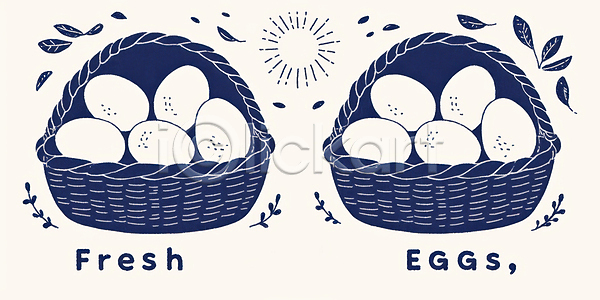 신선 사람없음 JPG 일러스트 계란 국내일러스트 나뭇잎 라벨 바구니 심볼 태양