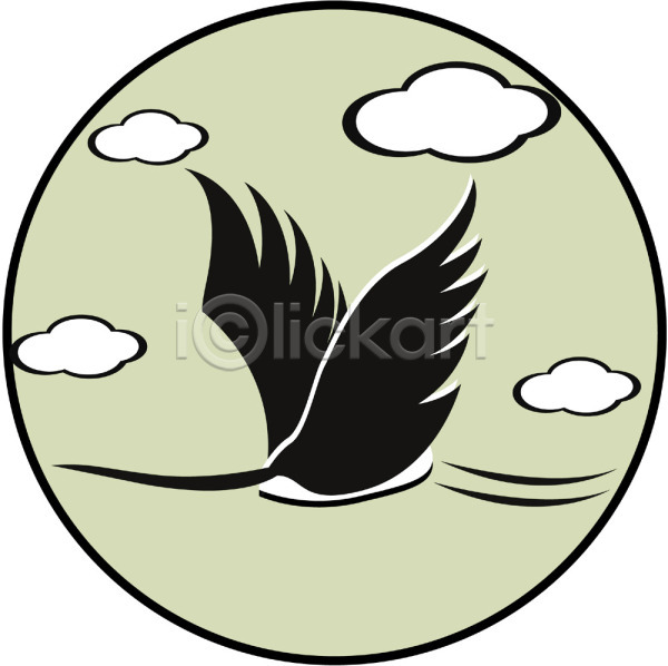 사람없음 EPS 일러스트 공중 구름(자연) 동물 동물문양 디자인 무늬 문양 비행 원형 전통 전통문양 조류 클립아트 패턴 하늘 학 한국 한마리