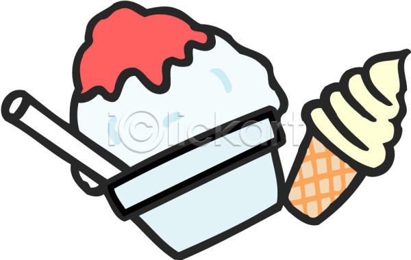 사람없음 EPS 아이콘 디저트 빙수 소프트아이스크림 숟가락 아이스크림 아이스크림콘 얼음빙수 여름음식 제철음식 팥빙수