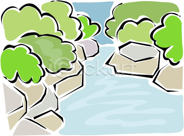 사람없음 EPS 일러스트 강 계곡 나무 돌(바위) 바위(돌) 백그라운드 산 식물 야외 자연 클립아트 풍경(경치)