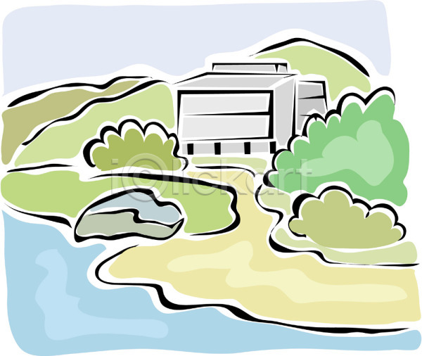 사람없음 EPS 일러스트 강 나무 돌(바위) 바위(돌) 백그라운드 산 숲 식물 야외 자연 주간 주택 초원(자연) 클립아트 풍경(경치)