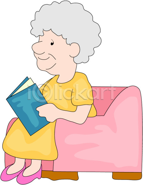 노년 노인만 노인여자만 노인여자한명만 사람 성인 성인만 성인여자만 성인여자한명만 성인한명만 여자 여자만 여자한명만 한명 EPS 일러스트 독서 들기 소파 실버(노인) 앉기 전신 책 클립아트 할머니