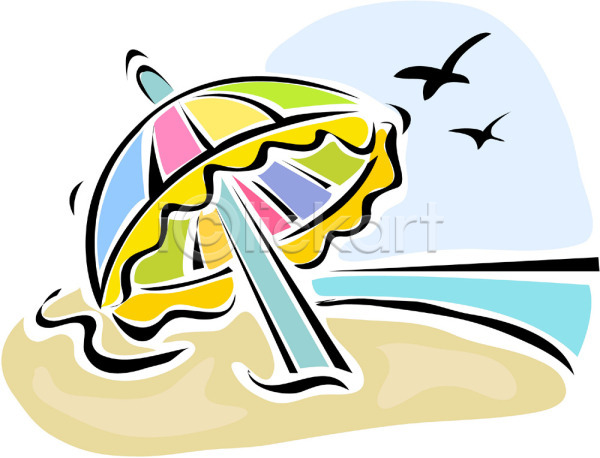 사람없음 EPS 일러스트 갈매기 동물 두마리 모래사장 바다 백그라운드 야외 자연 조류 주간 클립아트 파라솔 풍경(경치) 해변