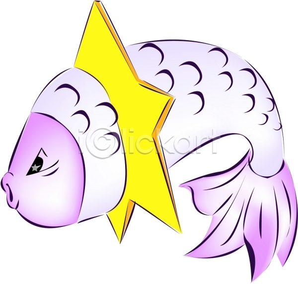 사람없음 EPS 일러스트 노란색 동물 물고기자리 바다동물 별 별자리 보라색 어류 운세 척추동물 캐릭터 컬러 클립아트 한마리