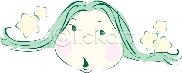 사람 신체부위 한명 EPS 일러스트 가상인물 별 별자리 별자리캐릭터 볼터치 얼굴 운세 천칭자리 초록색 캐릭터 컬러 클립아트