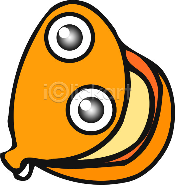 사람없음 EPS 일러스트 가리비 동물 바다동물 어패류 연체동물 오픈 조개 주황색 캐릭터 컬러 클립아트 한마리