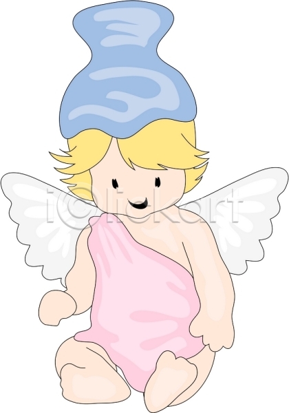 상상 사람 아기 아기만 한명 EPS 일러스트 날개(비행) 물병 물병자리 별자리 앉기 운세 전신 천사 클립아트