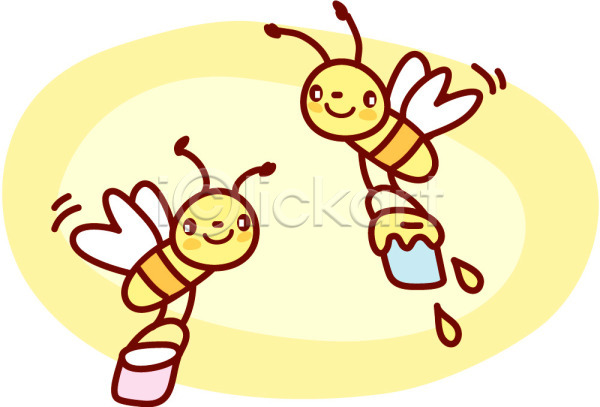 사람없음 EPS 일러스트 곤충 꿀 꿀벌 벌(곤충) 자연 절지류 클립아트