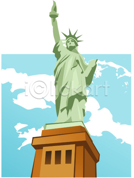 자유 사람없음 EPS 로우앵글 일러스트 관광지 뉴욕 동상 미국 미국문화 미술 북아메리카 상징 세계문화유산 아메리카 야외 여행 외국문화 자유의여신상 작품 조각상 주간 클립아트 해외