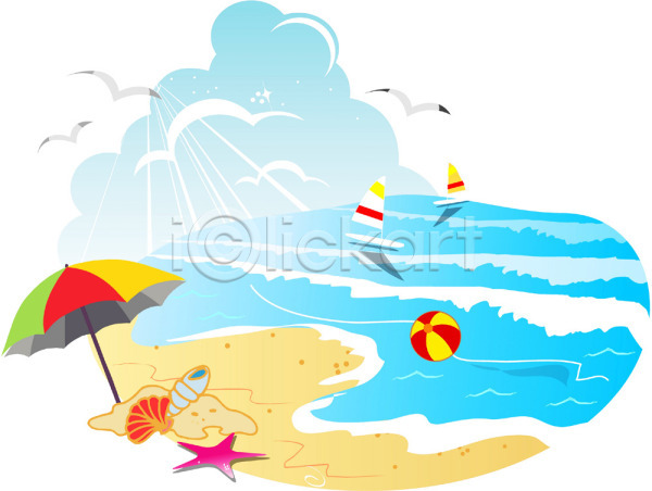사람없음 EPS 일러스트 갈매기 모래사장 바다 바캉스 백그라운드 여름(계절) 여름휴가 여행 클립아트 파라솔 풍경(경치) 해변 해수욕장 휴가