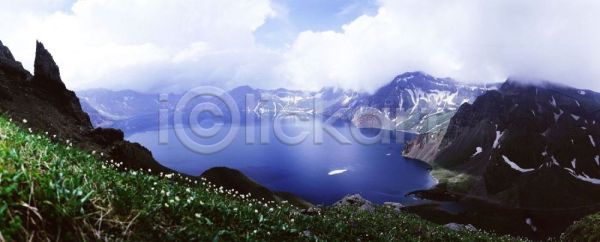 사람없음 JPG 포토 백두산 산 야외 자연 주간 천지 풍경(경치)