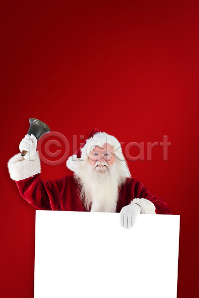 남자 노년 노인남자한명만 한명 JPG 앞모습 포토 해외이미지 들기 빨간색 사각형 산타클로스 상반신 징글벨 크리스마스 프레임 해외202004