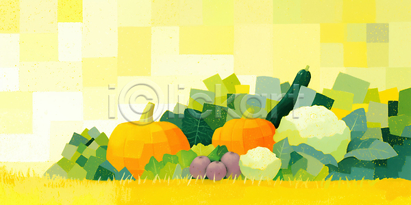사람없음 JPG 일러스트 AI일러스트 고구마 국내일러스트 노란색 농작물 수확철 애호박 양상추 잔디 호박