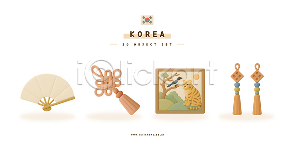 사람없음 3D PSD 편집이미지 노리개 매듭 민화 세트 액자 오브젝트 전통문화 전통부채 편집3D 한국전통