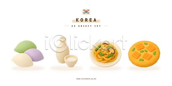 사람없음 3D PSD 편집이미지 김치전 막걸리 막걸리잔 세트 송편 술병 오브젝트 잡채 전통문화 전통주 접시 편집3D 한국전통 호리병