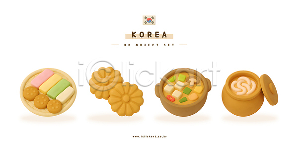 사람없음 3D PSD 편집이미지 된장찌개 뚝배기 새우젓 세트 소쿠리 오브젝트 오색한과 전통문화 편집3D 한국전통 항아리