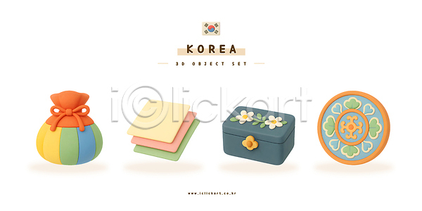 사람없음 3D PSD 편집이미지 나전칠기 단청 복주머니 상자 색지 세트 오브젝트 전통문화 편집3D 한국전통 한지