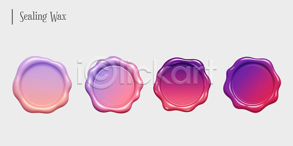 사람없음 3D PSD 편집이미지 공예 그라데이션 분홍색 수공예품 씰링왁스 엘리먼트 오브젝트 왁스 장식 편집3D