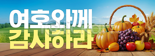 감사 소중 사람없음 PSD 편집이미지 가을(계절) 과일바구니 기독교 농사 농작물 사과 수확 이미지편집 포도 하늘 햇빛 호박