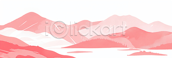 고요 여유 평화 JPG 일러스트 경관 공간 국내일러스트 그라데이션 그림 분홍색 뷰티풀 산 시세 예술 자연 전경 조화 컬러 호수 흰색