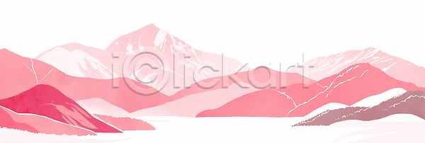 평화 JPG 일러스트 국내일러스트 등산 분홍색 뷰티풀 산 야외 여행 일몰 일출 자연 풍경(경치) 풍경화 하이킹 호수 힐링