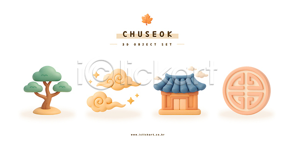 3D PSD 편집이미지 구름(자연) 나무 디자인 디지털아트 머리띠 전통 추석 축제 편집3D 한국문화 한국전통 한옥