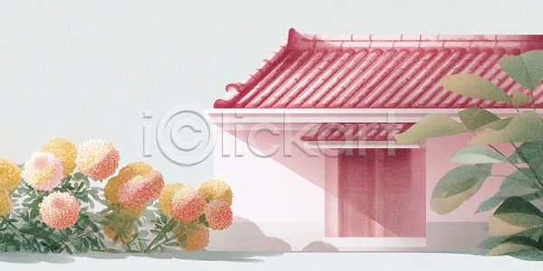 고요 편안함 JPG 일러스트 AI일러스트 AI콘텐츠 국내일러스트 꽃 꽃밭 대나무 디자인 뷰티풀 예술 잎 자연 전통 조화 주택 컬러 풍경 화단