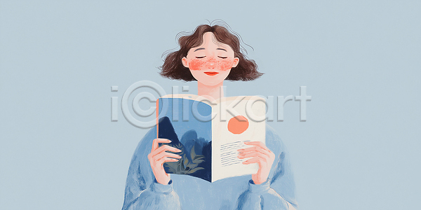 사랑 상상 집중 평화 휴식 소녀 JPG 일러스트 AI일러스트 AI콘텐츠 감정 국내일러스트 그림 독서 드로잉 문화 뷰티풀 색감 스케치 예술 책 취미 캐릭터 표현 흰배경