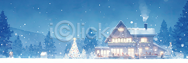 따뜻함 편안함 여러명 JPG 일러스트 AI일러스트 AI콘텐츠 가족 감정 겨울 국내일러스트 나무 산 자연 장식 조명 주택 축제 크리스마스 크리스마스트리 풍경 휴일