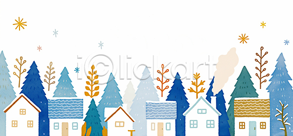 따뜻함 차가움 평화 사람 JPG 일러스트 겨울 국내일러스트 그림 나무 동화 디자인 숲 자연 조명 조화 주택 컬러 크리스마스 풍경 하늘