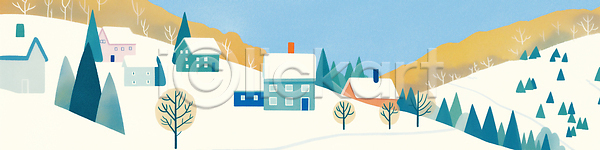 고요 평화 JPG 일러스트 겨울 국내일러스트 나무 날씨 눈덮임 마을 목가 뷰티풀 일상 자연 조화 주택 풍경 풍경화 하늘