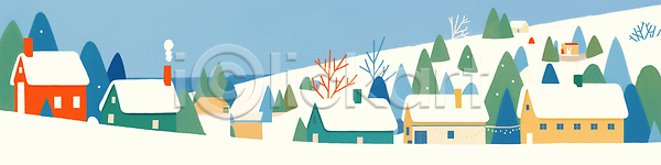 고요 따뜻함 부드러움 평화 JPG 일러스트 건축 겨울 국내일러스트 나무 날씨 마을 산 산들바람 시골 자연 장면 조명 주택 컬러 풍경 화창