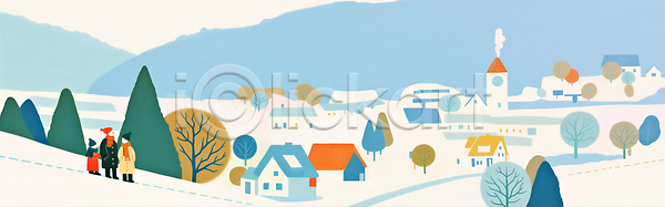 고요 소통 여유 평화 여러명 JPG 일러스트 겨울 고객 공동체 국내일러스트 나무 대화 마을 뷰티풀 여행 자연 전통 주택 컬러 풍경 힐링