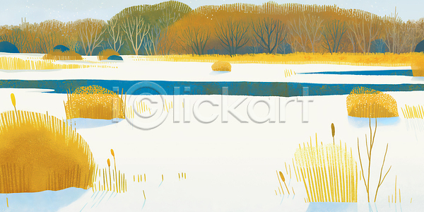 평화 JPG 일러스트 강 겨울 국내일러스트 나무 눈덮임 물 뷰티풀 숲 시골 자연 조용 초원 풍경 풍경화 하늘 환경