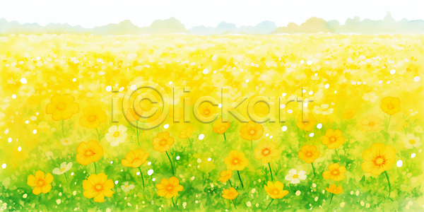 휴식 JPG 일러스트 AI일러스트 AI콘텐츠 국내일러스트 꽃 꽃밭 노란색 농장 뷰티풀 소풍 식물 야외 여름 자연 잔디 초록색 초원 코스모스 풍경 화초