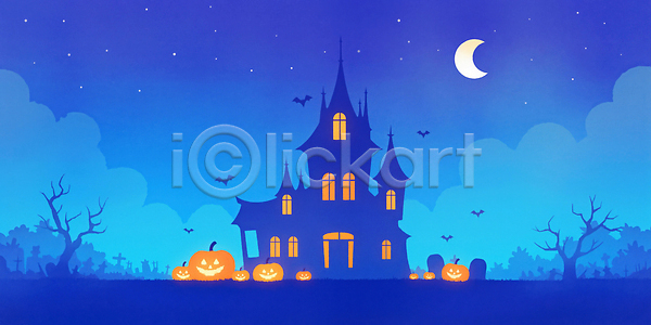 분위기 신비 JPG 일러스트 AI일러스트 AI콘텐츠 고딕 국내일러스트 나무 등불 박쥐 소원 어둠 유령 유령의집 장식 초승달 축제 컬러 하늘 할로윈 호박