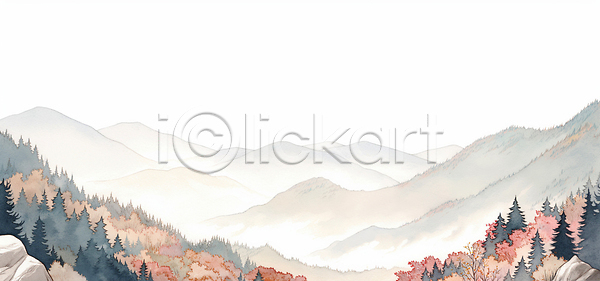 고요 평화 JPG 일러스트 AI일러스트 AI콘텐츠 국내일러스트 나무 날씨 대기 바위산 뷰티풀 산 숲 숲속 시골 안개 온도 자연 조용 컬러 탐험 풍경 하늘