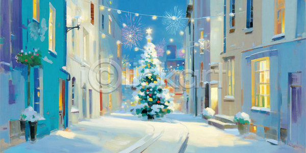 분위기 추위 행복 화려 여러명 JPG 일러스트 AI일러스트 AI콘텐츠 거리 겨울 국내일러스트 나무 눈 도시 불꽃놀이 빛 산타클로스 장식 조명 축제 크리스마스 크리스마스트리 휴일