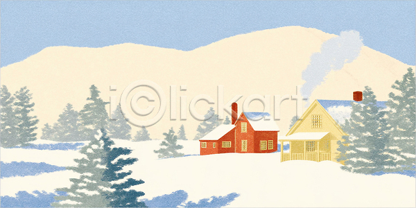 분위기 평화 JPG 일러스트 AI일러스트 AI콘텐츠 겨울 국내일러스트 나무 날씨 마을 산 소리 시골 여행 온도 자연 조용 주택 컬러 풍경 풍경화 하늘