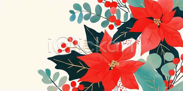 화려 JPG 일러스트 AI일러스트 AI콘텐츠 겨울 계절 꽃 백그라운드 뷰티풀 식물 일러캐릭터 잎 자연 장식 축제 컬러 크리스마스 크리스마스장식 포인세티아