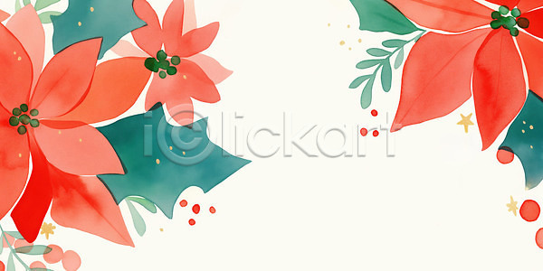 JPG 일러스트 AI일러스트 AI콘텐츠 겨울 계절 꽃 꽃잎 디자인 맑음 백그라운드 뷰티풀 빨간색 선물 식물 일러캐릭터 잎 자연 장식 초록색 축제 크리스마스 포인세티아 화사함