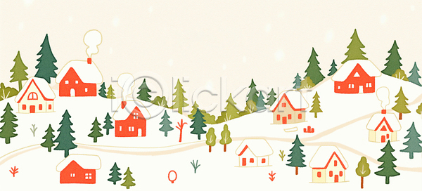 고요 평화 JPG 일러스트 AI일러스트 AI콘텐츠 겨울 국내일러스트 나무 눈 눈덮임 마을 산 성냥갑 언덕 자연 조화 주택 풍경 흰눈