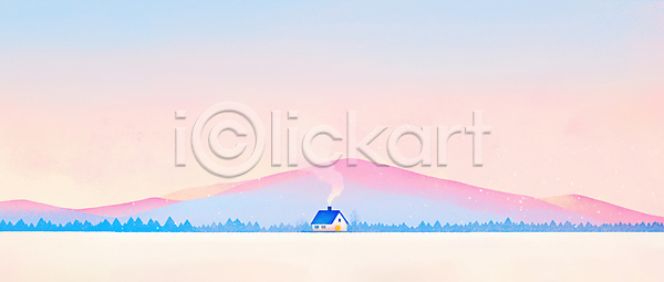 고요 따뜻함 평화 JPG 일러스트 국내일러스트 뷰티풀 산 산맥 색감 숲 연기 일몰 일상 자연 조용 주택 풍경 풍경화 하늘 호수