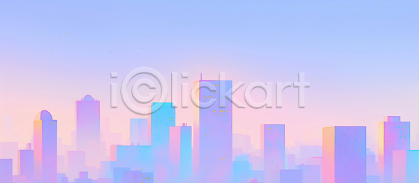 부드러움 JPG 실루엣 일러스트 AI일러스트 AI콘텐츠 건축 경관 고층빌딩 공간 국내일러스트 대도시 도시 백그라운드 상징 새벽 아침 일출 컬러 풍경 하늘