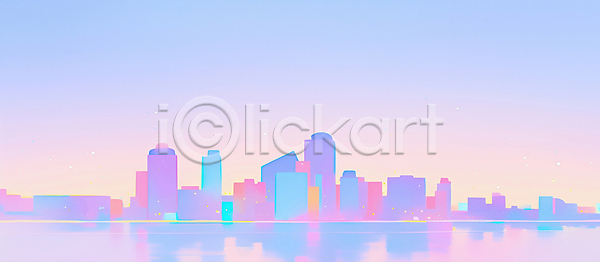 고요 평화 JPG 일러스트 AI일러스트 AI콘텐츠 감정 건물 국내일러스트 도시 도시풍경 물 반사 뷰티풀 스카이라인 스타일 예술 저녁 차분 컬러 풍경 하늘