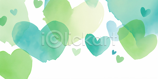 부드러움 분위기 사랑 편안함 JPG 일러스트 AI일러스트 AI콘텐츠 감정 국내일러스트 그림 디자인 모던 백그라운드 색감 수채화 예술 자연 창의력 초록색 추상 파란색 하트