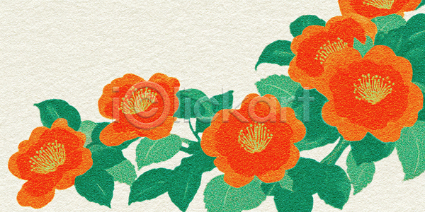 JPG 일러스트 국내일러스트 꽃 꽃병 동백 디자인 배열 백그라운드 뷰티풀 색감 생동감 식물 식물원 예술 잎 자연 장식 조화 주황색 풍경 화사함