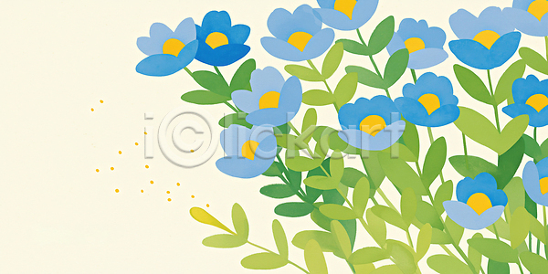 성장 평화 JPG 일러스트 국내일러스트 꽃 만개 뷰티풀 생명 식물 여름 잎 자연 정원 조화 컬러 파란색 풍경 풍요 향기 환경