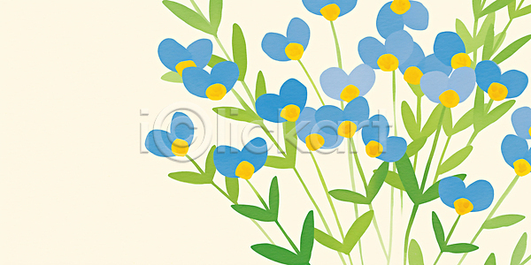 JPG 일러스트 국내일러스트 꽃 봄 뷰티풀 생명 식물 싱그러움 오브젝트 잎 자연 정원 조화 컬러 파란색 풍경 햇빛 향기 화분 화사함